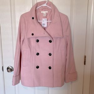 H&M cotton Candy pink pea coat size 12